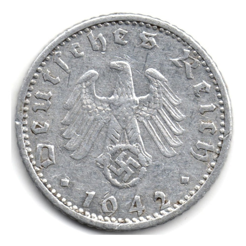 Alemania Tercer Reich 50 Reichspfennig 1942 A Aluminio