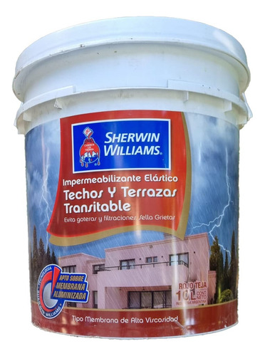 Impermeabilizante Techos Terrazas Rojo Sherwin Williams 10 L