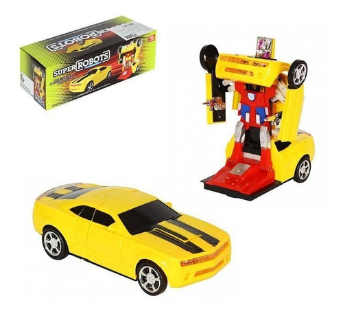 Carrinho Camaro Vira Robô Luz Som Bate Volta Super Divertido