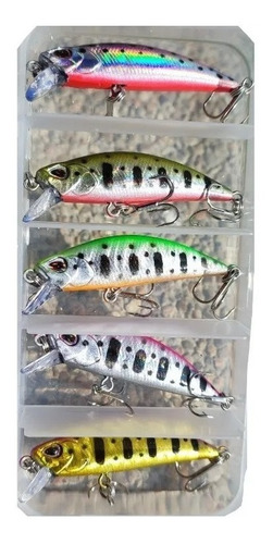 Set 5 Señuelos Pesca Trucha Calidad Rapala Tsurinoya