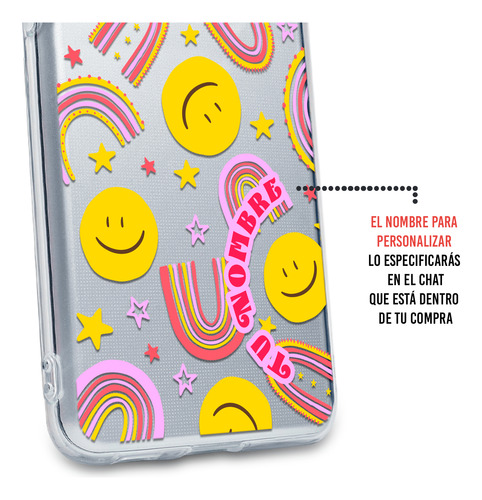 Funda Para Huawei Para Mujer Caritas Felices Con Nombre
