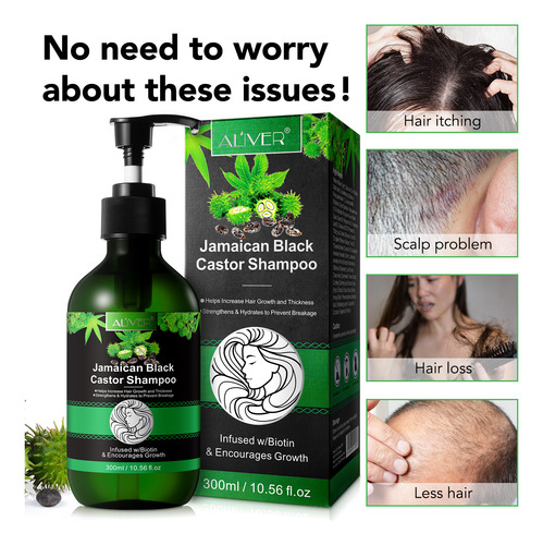 Shampoo Cuidado Capilar Ricino Negro Biotina Fortalecedor