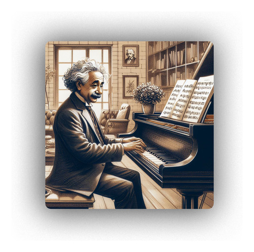Mousepad Einstein Tocando El Piano Musica Organo