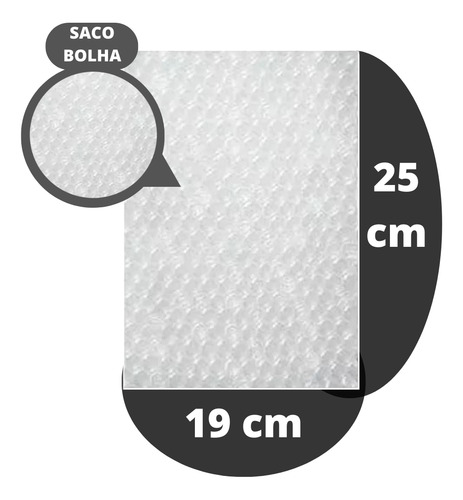 Saco Plástico Bolha 19x25 Com 10 Un Resistente Transparente