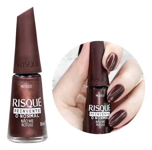 Esmalte Risque No Me Etiquetes Nueva Colección Reinvente Lo Normal Color Marrón Metálico