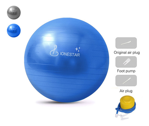 Ionestar Cm Blue Silver Exercise Ball Anti Burst Withstand