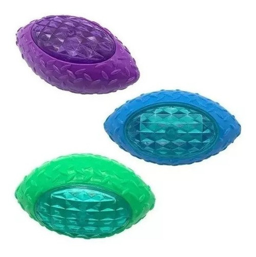 Pelota De Goma Para Perros Ovalada Luz Y Chifle 13cm 13108