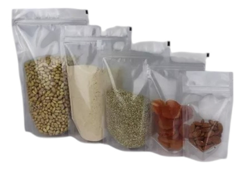 100 Bolsa 1 Kilo Doypack Hermético, Transparente, Líquidos