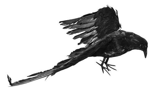 Vivid Halloween Crow Bird Estatua Cuervo Modelo Ornamento