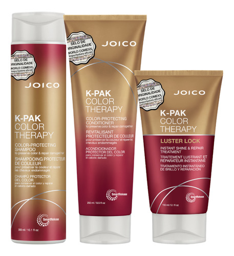 Kit Triplo Joico K-pak Color Therapy Smart Release (shampoo,