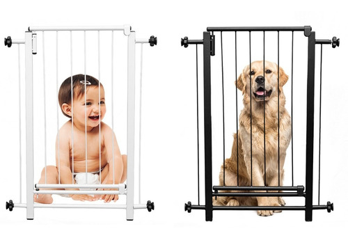 Portão Pet E Para Bebê De Segurança 140cm A 144cm C/ Travas Cor Branco