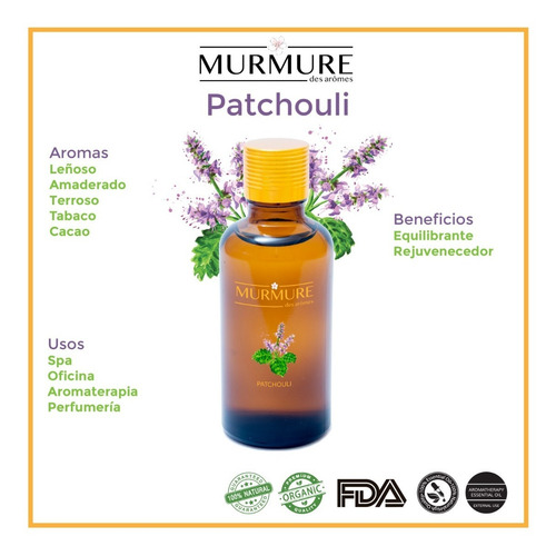 Aceite Esencial De Patchouli 10ml 100% Puro