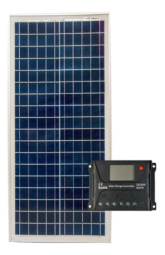 Kit Energia Solar  Placa Painel 30w + Controlador De Carga 