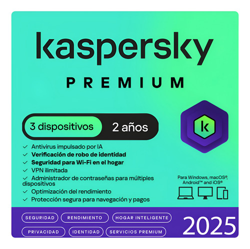 Antivirus Kaspersky Total Security 3 Pc 2 Años