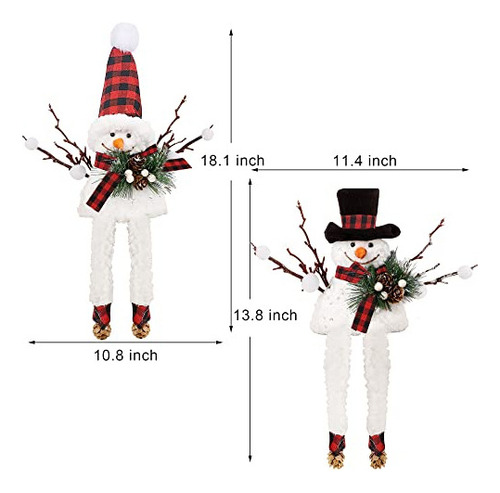 Adorno Navidad Muñecos Nieve Para Mesa Hogar 2 Unidades