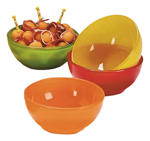 Set Bowls Tazones Colores 4 Pzas Vidrio 265 Ml Ks3e Fuller Color Multicolor