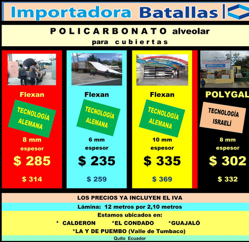 Imagen 6 de 12 de Policarbonato Sólido Alveolar Antigranizo Tuberia Cable P10