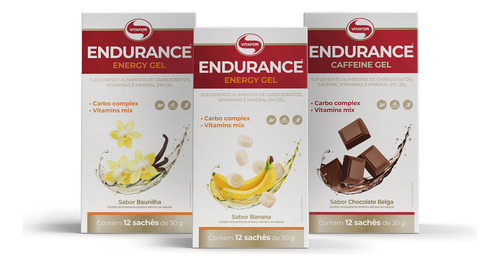 Suplemento Em Gel Vitafor Endurance Kit Maltodextrina Kit Sabor Sortido Em Sachê De 0ml 12 Un
