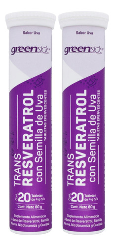Resveratrol Con Semilla De Uva 20 Tab Greenside Antioxidante