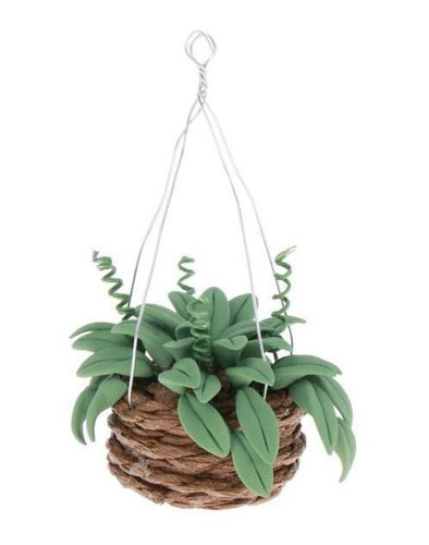 2 :12 Casa De Muñecas Planta En Miniatura En Cesta Colgante