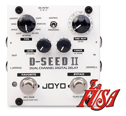 Pedal De Efecto Delay Joyo D-seed Ii Multimodo De 2 Canales