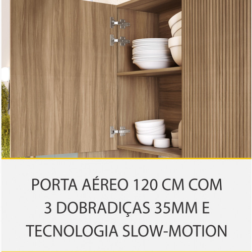 Cozinha 4 Peças Modular Nesher Rainha Ripado 100% Mdf