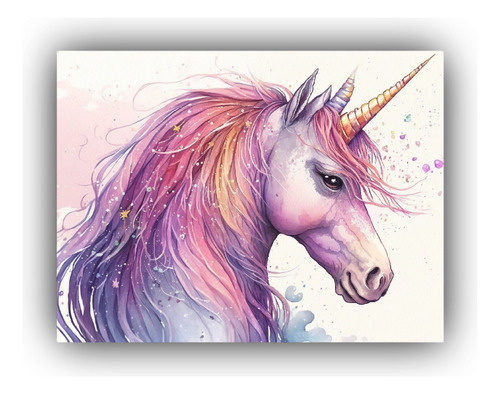 Canvas Espectaculares Unicornios Para Oficina 65x50cm