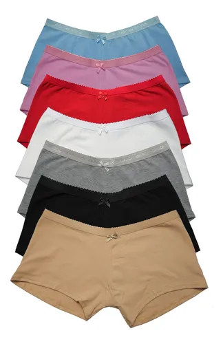 Boxer De Dama Completo Mod Classic Licra Algodon Suave 6pack - $ 381.23