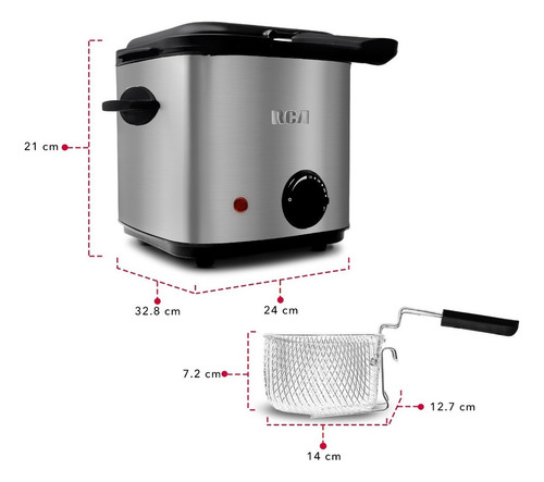 Rca Freidora De Aceite Acero Inoxidable (1.5 Litros)