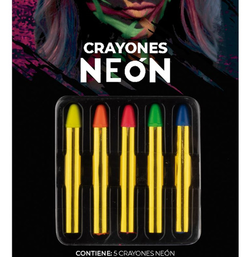 Maquillaje Crayones Neón Disfraz Halloween Diversion