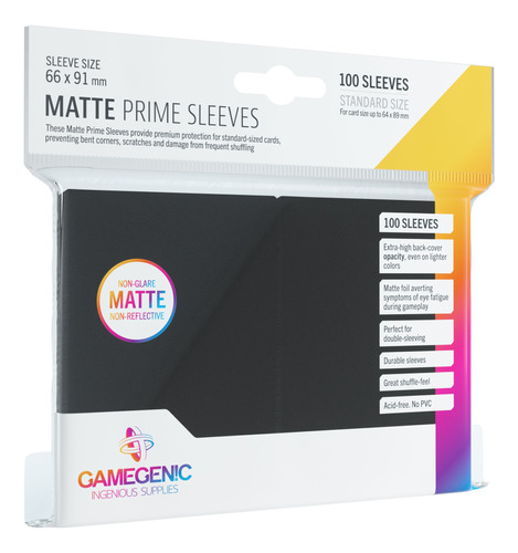 Gg Bgg Sleeves Matte Prime Sleeves Black (100)