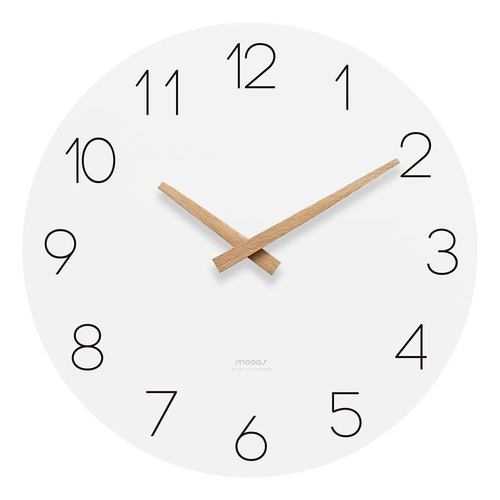 Mooas Flatwood - Reloj De Pared De Madera De 12 Pulgadas, Mo