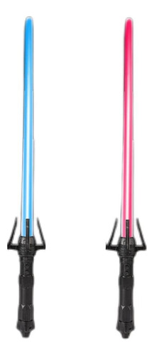 2 Pcs Láser 2 En 1, 7 Colores Sable Luz Ampliable Con Sonido