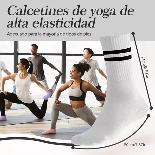 12 Par Calcetines Para Yoga Calcetas Pilates Para Mujer Negro/blanco/rosa/violeta Rayas Talla Única