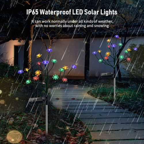 Lámpara Exterior Solar Led 2pack Forma De Loto, Decoración C