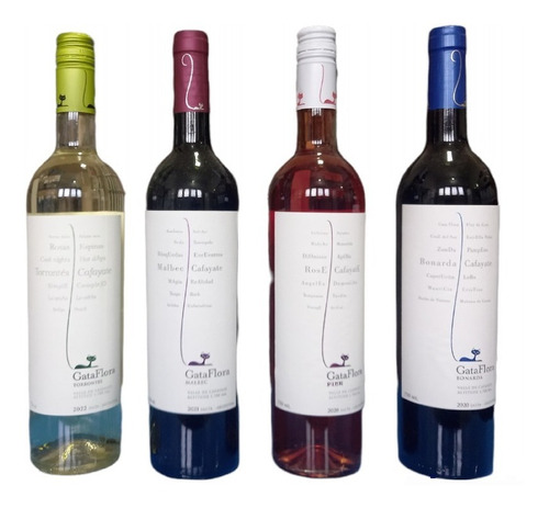 Vino Gata Flora Mix Degustacion Combo Oferta X 4 Botellas