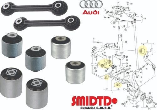 Kit Bujes Y Tornillos Estabilizadores Delanter Audi A4 08-18