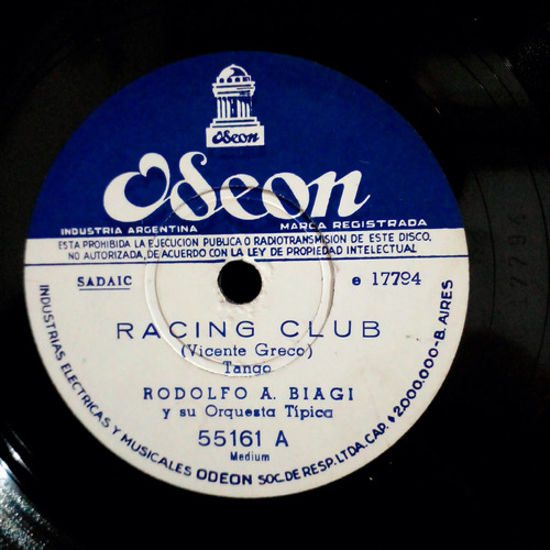 Racing Club Disco De Pasta Rodolfo Biagi Tango