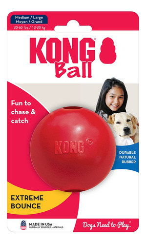 Juguete De Perro Kong Ball Pelota Roja Con Hoyo Medium/large