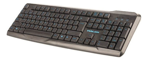 Teclado Standar Cable Usb Ha-k608 Halion Teclas Azules