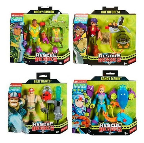 Rescue Heroes Pack 4 Figuras  Fisher Price Original 