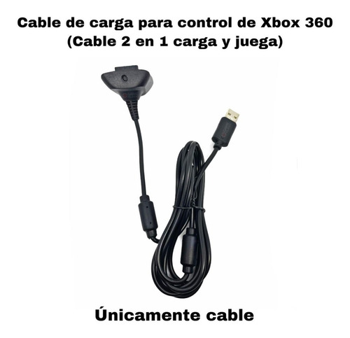 Imagen 1 de 1 de 2 En 1 Carga Y Juega Cable De Carga Para Control Xbox 360
