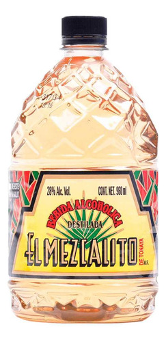 Pack De 6 Licor De Caña El Mezcalito Amarillo 960 Ml