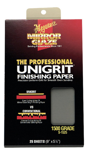 Meguiars S1525 Mirror Glaze Papel De Acabado De Grano 1500 -