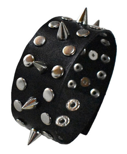 Brazalete Pulsera Cuero Punk Metal