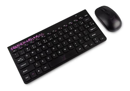 Teclado E Mouse Sem Fio Maxprint Fresstyle Cor do teclado Preto e Rosa