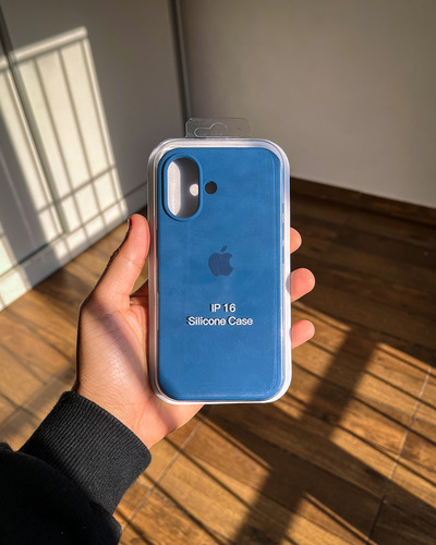Funda Silicona Iphone 16 Silicone Case Azul Marino Lisa