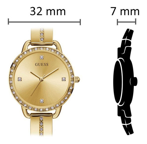 Relógio Guess Feminino Dourado Strass Gw0022l2