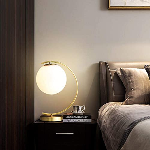 Lámpara Mesita Noche Moderna Dorada Moon Shape