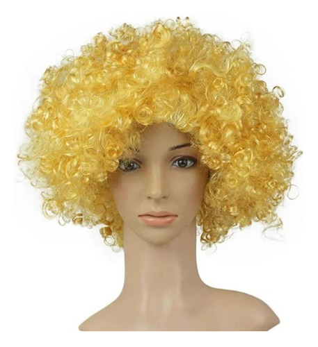 Afro De Payaso Amarillo Talla Única Adulto